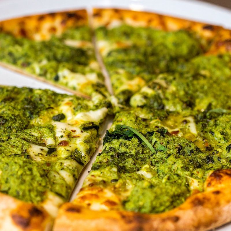 Pesto and Goats Cheese Pizza Topping